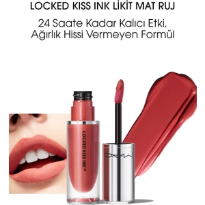 MAC Locked Kiss Ink 24 Saate Kadar Kalıcı Suya Dayanıklı Likit Mat Ruj - Mull It Over & Over - 4ml - 773602673025