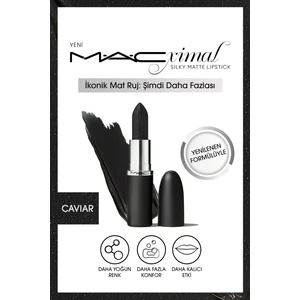 MAC M·a·cxımal Silky Matte Lipstick Nemlendirme Etkili Yoğun Renk Sağlayan Ruj - Caviar