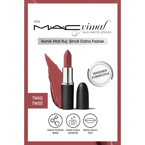 MAC M·a·cxımal Silky Matte Lipstick Nemlendirme Etkili Yoğun Renk Sağlayan Ruj - Twig Twist