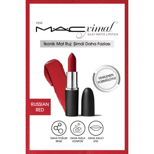 MAC M·a·cxımal Silky Matte Lipstick Nemlendirme Etkili Yoğun Renk Sağlayan Ruj - Russian Red
