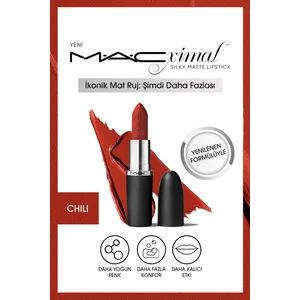 MAC M·A·CXIMAL Silky Matte Lipstick Nemlendirme Etkili Yoğun Renk Sağlayan Ruj - Chili