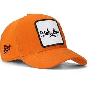 V1 Baseball Kids Bad Boy - 1 Kod Logolu Neon Turuncu Çocuk Şapka (Cap)