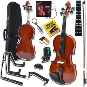 CVL-744-STYS Profesyonel 4/4 Full Keman Seti (Yastık Stand Tuner Susturucu Reçine Çanta Tel Yay)