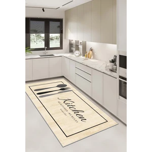 Confidence Home Makinede Yıkanabilir Kaymaz Taban Leke Tutmaz Bej Mutfak Halısı Mutfak Yolluk ve Balkon Halısı