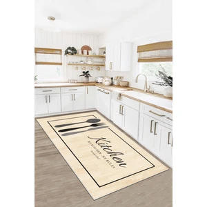 Lavita Home Makinede Yıkanabilir Kaymaz Taban Leke Tutmaz Bej Mutfak Halısı Mutfak Yolluk ve Balkon Halısı