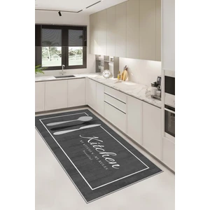 Confidence Home Makinede Yıkanabilir Kaymaz Taban Leke Tutmaz Gri Mutfak Halısı Mutfak Yolluk ve Balkon Halısı
