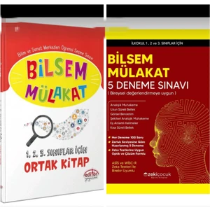 Zeki Çocuk Yayınları BİLSEM Mülakat 5 Deneme Sınavı - Editör Yayınları BİLSEM Mülakat 1. .2. 3. Sınıflar İçin Ortak Kitap 2'li Set