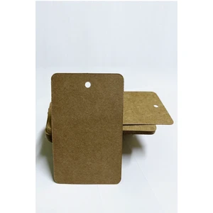 Örün Matbaa 100 Adet 5,2 x 8,4 cm Baskısız Kart Kartvizit Not Kartı Hediye Notu Oval Köşeli Delikli