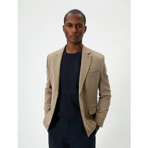 Blazer Ceket Slim Fit Düğmeli Cep Detaylı
