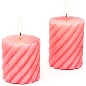Pembe 2li Spiral Blok Mum Seti