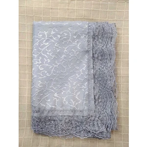 Mandaş Tekstil Fransız Güpürlü Kdk Dertsiz Masa Örtüsü (155X215)-GRI