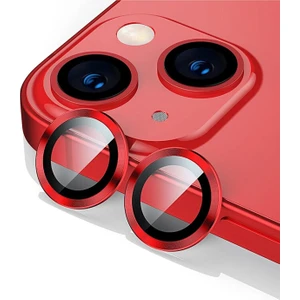 iPhone 13/13 Mini Uyumlu Kamera Koruyucu Lens Mercek Metal Çerçeveli 2li Set