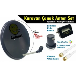 40CM Karavan Çanak Anten Seti +Analog Uydu Bulucu