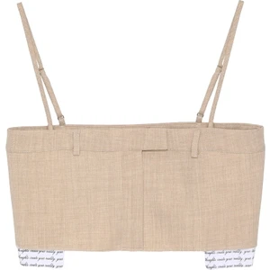 Kumaş Matchli Askılı Crop Bluz Taş