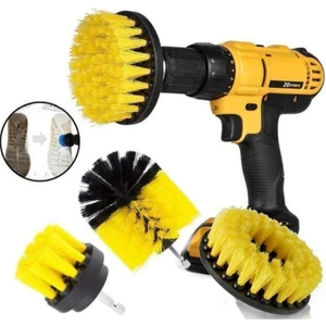 Main Shop 3'lü Set Matkap Ucuna Takılan Banyo Küvet Duşa Kabin Fayans Oto Koltuk Lastik Yıkama Temizleme Fırça