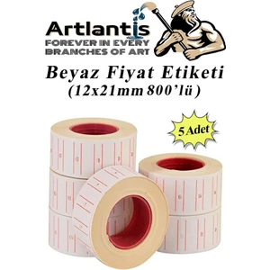 Fiyat Etiketi Beyaz 800'LÜ 5 Paket 12X21MM Beyaz Fiyat Etiketi MX-5500 M5500 HG979 Motex Etiket Makinesi Yedeğiart