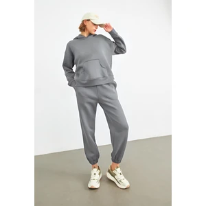 Kadın 3 Iplik Içi Pamuklu Kalın Eşofman Takımı