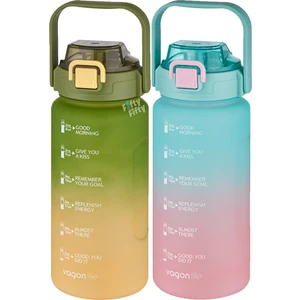 2'li Ekonomik Motivasyon Matara Seti 1500 ml Büyük Boy 4 Farklı Renk Seçeneği Fiftyfifty