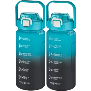 2'li Ekonomik Motivasyon Matara Seti 1500 ml Büyük Boy 4 Farklı Renk Seçeneği Fiftyfifty