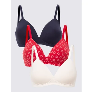 Marks & Spencer 3'lü Destekli Pamuklu T-Shirt Sütyeni Seti