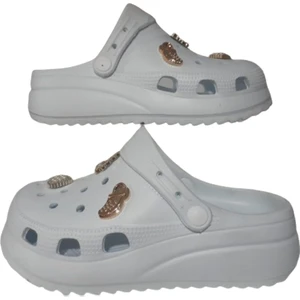 Kadın Beyaz Taşlı Ortopedik Hastane Hemşire Doktor Deniz Plaj Havuz Terliği AKB659-979