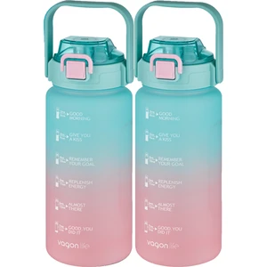 2'li Ekonomik Motivasyon Matara Seti 1500 ml Büyük Boy 4 Farklı Renk Seçeneği Fiftyfifty