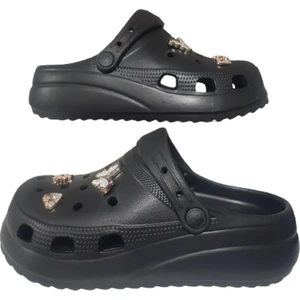 Kadın Siyah Taşlı Ortopedik Hastane Hemşire Doktor Deniz Plaj Havuz Terliği AKB659-979