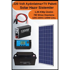 N&D Lighting Tv+Aydınlatma Venti Solar Paket 220 Volt -1,35KWP