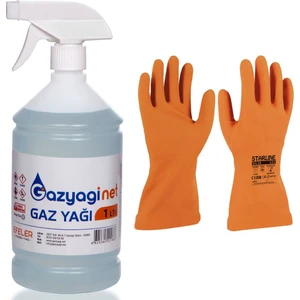 Gaz yağı Kerosen 1 Litre Sprey Şişe + Starline Stl-55 Kimyasal Eldiven 8-8,5