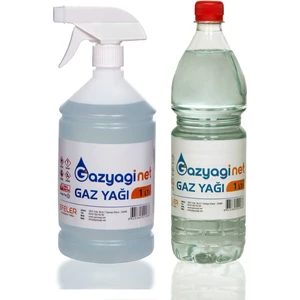 Gaz yağı Kerosen 1 lt Pet ve 1 lt Sprey Gaz Lambası Gaz Sobası Zift Zincir Temizleyici