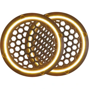 Neon Işıklı 16 cm Hoparlör ve Midrange Kapağı - 2 Adet - Sarı