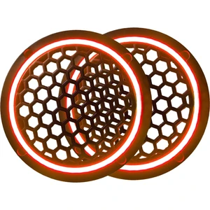 Neon Işıklı 16 cm Hoparlör ve Midrange Kapağı - 2 Adet - Kırmızı