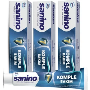 Komple Bakım Sanino Diş Macunu 3 Adet 75 ml - Günlük Koruma Yenilenmiş Formül