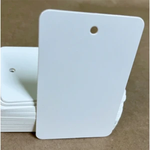 Örün Matbaa 100 Adet 5,2 x 8,4 cm Baskısız Kart Kartvizit Not Kartı Hediye Notu Oval Köşeli Delikli