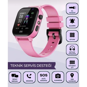 Ekmekteknem  V45 Lbs Konumlu  Sım Kartlı Akıllı Çocuk Saati  Pembe