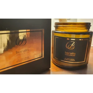 Beratts| Amber Şişe Çilek Esanslı Soya Wax Doğal Mum 100ML