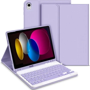 M.TK Moveteck Apple İpad 11.Nesil A16 2025/10. Nesil Uyumlu Tablet Klavyeli Kılıf Kablosuz Bluetooth Özellikli Manyetik Standlı Kapak A3354 A3355 A3356