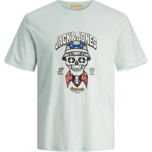 Jack & Jones Tshirt   Jorcoconut Skull Tee Ss Crew Neck Ln 12255192 Bulut