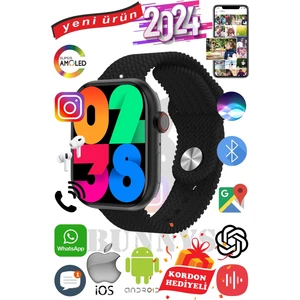 Rabbit Store Apple iPhone 13 Uyumlu Akıllı Saat Watch 9 MAX+2024 45MM Kordon Hediyeli Amoled Ekran