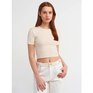 30995 Crop T-Shirt-Bej Melanj