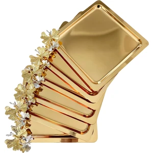 Yaren Style 6'lı Lüx Kahve Sunum Tepsisi | Gold Kelebek