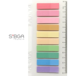 Sibga Tasarım 10 Renk 200 Yaprak Renkli Postit Sticker Yapışkanlı Not Kağıdı Post It