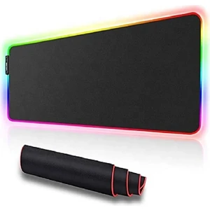 Rgb Işıklı Düz Siyah 80*30 cm Gaming Oyuncu Mousepad Xxl