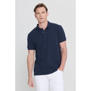 ALTINYILDIZ CLASSICS Erkek Lacivert %100 Pamuk Kıvrılmaz Polo Yaka Slim Fit Dar Kesim Tişört