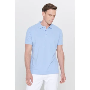ALTINYILDIZ CLASSICS Erkek Açık Mavi %100 Pamuk Kıvrılmaz Polo Yaka Slim Fit Dar Kesim Tişört