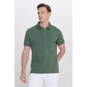 ALTINYILDIZ CLASSICS Erkek Haki %100 Pamuk Kıvrılmaz Polo Yaka Slim Fit Dar Kesim Tişört