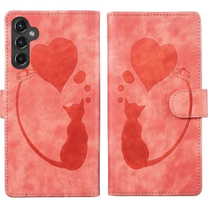 YKD Store Samsung Galaxy S24+ 5g Için Kalem Kalp Kedi Pu Kılıf (Yurt Dışından)