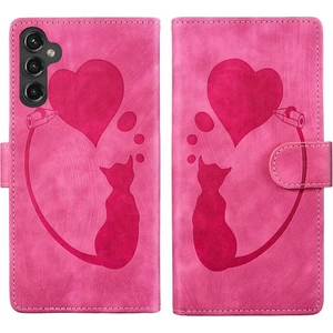 YKD Store Samsung Galaxy S24+ 5g Için Kalem Kalp Kedi Pu Kılıf (Yurt Dışından)