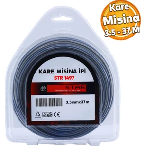 Motorlu Tırpan Kare Misina 3.5 mm 37 Metre Çim Ot Biçme Teli Extra Güçlü Profesyonel