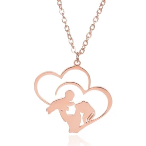 Sare Pırlanta Gümüş Özel Anne Çocuk Kolye Kloe